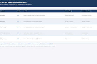 design an evaluation and scoring model for your ai