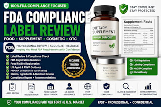 review your food, supplement, cosmetic label for fda compliance