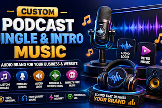 custom youtube podcast jingle intro music audio brand for business and website