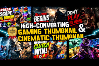 design gaming thumbnail roblox minecraft thumbnail cinematic youtube thumbnail