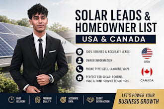 provide solar leads and home owners list for sales