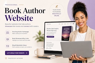 design author website, portfolio website, book author website, ebook website