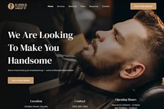 design squarespace barber shop website mens haircut grooming salon website