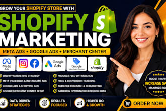 shopify social media marketing meta ads google merchant center ecommerce sales