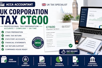 prepare UK corporation tax ct600 as an acca accountant