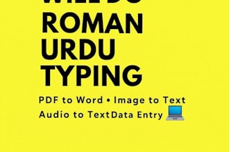 do fast and accurate data entry and roman urdu typing