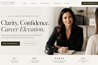 design squarespace executive career coach website resume service website
