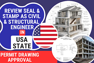 review, stamp and seal ca tx pa ga nc civil and structural engineering plans