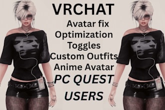 custom, edit,  fix, and optimized your vrchat avatar for pc and quest in unity