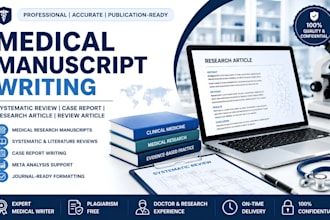 write medical research manuscript, systematic review, case report and journal