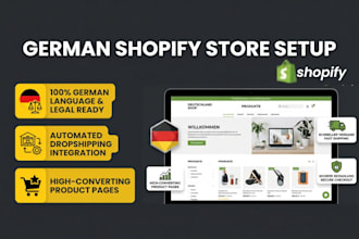 build german shopify store, automated dropshipping store, woocommerce website
