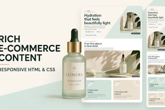 design and code ecommerce product page content in HTML and CSS
