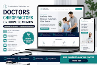 build doctor website online booking chiropractor site, orthopedic clinic website
