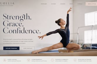 design squarespace gymnastics website cheerleading gym website registration