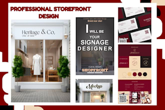 design storefront signage, shop front branding and amazon storefront