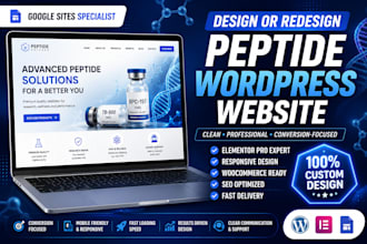 design or redesign peptide wordpress website with elementor pro