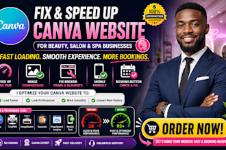 fix canva website not loading slow compress images beauty salon repair