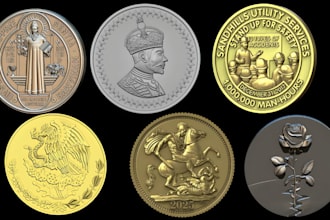 sculpt printable 3d coin model bas relief medallion pendant cnc for 3d printing