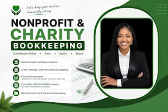 do bookkeeping for charity church nonprofit in quickbooks, xero, fund accounting