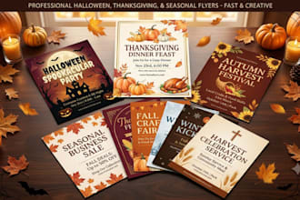 halloween, thanksgiving, and seasonal event flyers