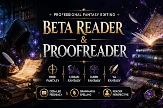 beta reader and proof reader your high urban fantasy  dark fantasy ya fantasy