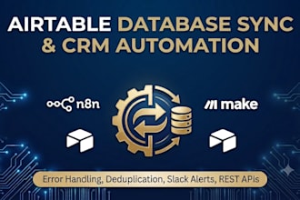 setup airtable database sync and crm automation in n8n and make