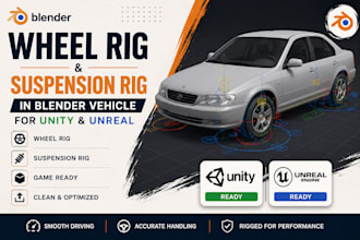do wheel rig and suspension rig in blender vehicle for unity and unreal