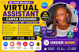 be your virtual assistant social media va design canva ebook template ppt
