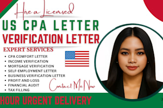 us CPA mortgage letter comfort letter income verification or financial statement