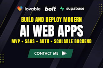 build full stack web app, website, mvp product with bolt new ai, lovable ai