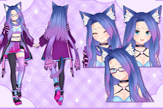design and rig custom live 2d vtuber model 3d vtuber live2d vtuber rigging model
