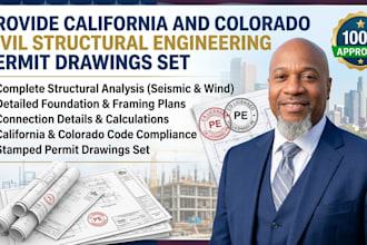 provide california and colorado civil structural engineering permit drawing set
