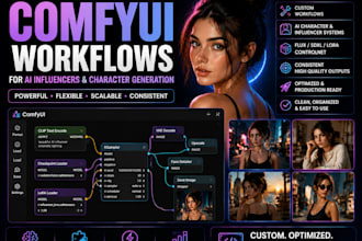 create comfyui workflows for ai influencers, characters and image automations
