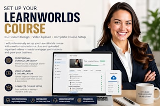 set up learnworlds course with learnworld course curriculum design, video upload