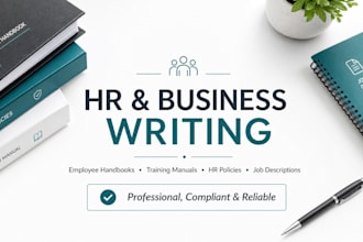 write an employee handbook, training manual, and job description for hr policy