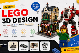 design custom lego moc, lego model and bricklink studio