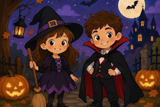 illustrate children story book illustration halloween children book illustration
