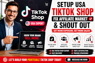 setup USA tiktok shop, fix tik tok shop affiliate market, tiktok store shout out