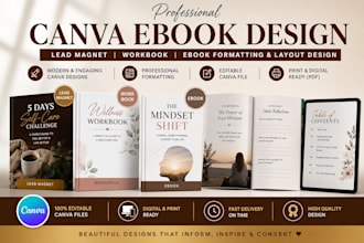canva ebook design canva workbook lead magnet journal PDF formatting book cover