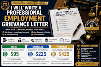 write a professional employment grievance letter