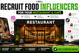 recruit influencers and secure brand partnerships for restaurants and cafe