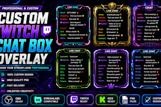 design custom twitch chat box overlay for obs and streamlabs