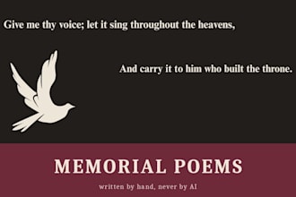 write a custom memorial poem for a funeral or eulogy