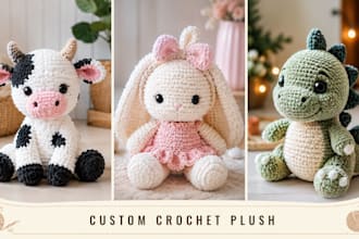 craft custom etsy plush toy dolls with handmade crochet patterns for unique gift