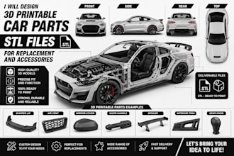 design 3d printable car parts stl files for replacement and accessories