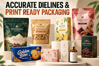 create accurate dielines print ready packaging files for boxes, bags and retail