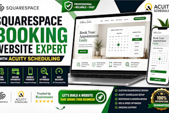 design squarespace booking website, acuity scheduling and online appointments