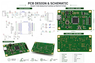 design pcb and circuit schematic ready for manufacturing and prototyping