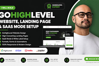 build gohighlevel website, highlevel landing page, ghl saas mode white label crm