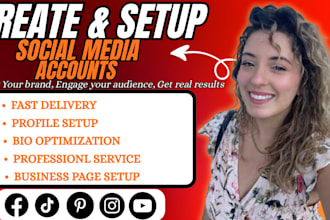 create and setup social media business accounts and facebook page professionally